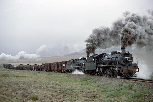 South African Railways 19D class 2664 & 2744 near Sterkstroom