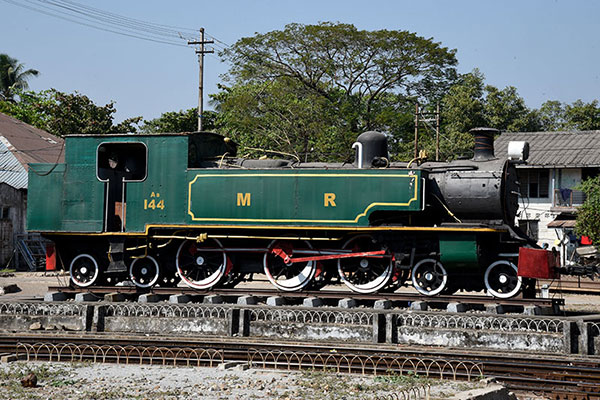 Myanmar Railways metre gauge As class 4-6-4T at Yangon