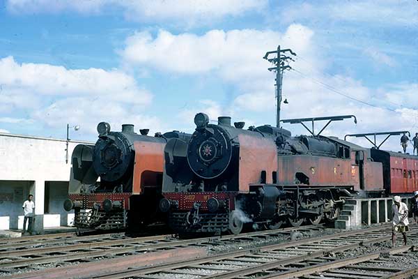 Southern Railway WT class 2-8-4T's 14017 and 14012 at Madras