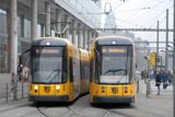 Dresden trams in winter
