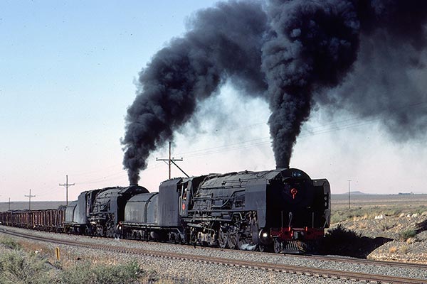 SAR class 25 4-8-4's 3477 & 3512 at Potfontein