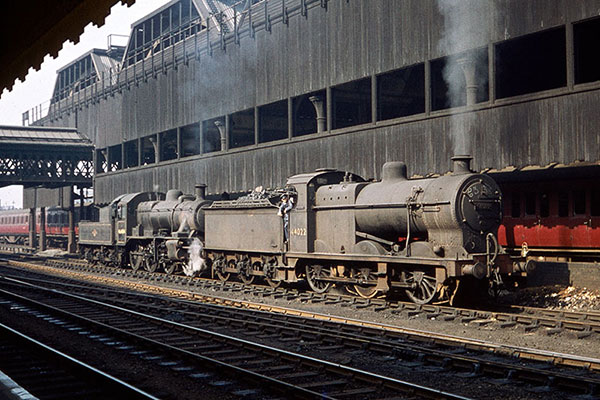 British Railways Fowler 0-6-0 44022 and Ivatt 2-6-0 46484 at Manchester Victoria