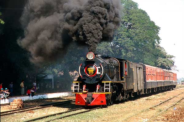Myanmar Railways YC class 4-6-2 no.629 is seen at Thagaya