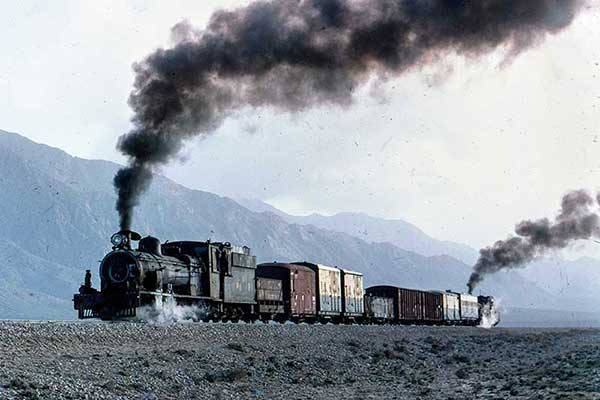 Pakistan Railways GS class 2-8-2's 59 and 57 near Bostan