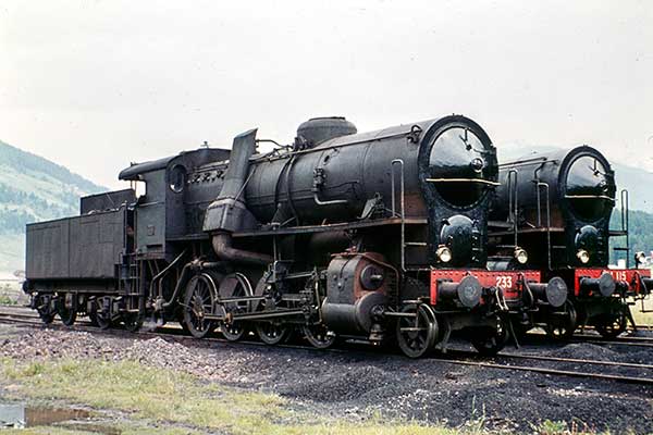 FS Crosti boilered 2-8-0's 741.233 and 741.115 at San Candido