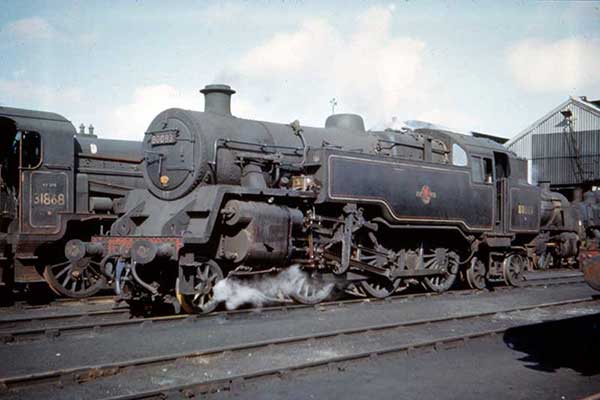 BR Standard class 4 2-6-4T 80083 at Eastleigh loco shed