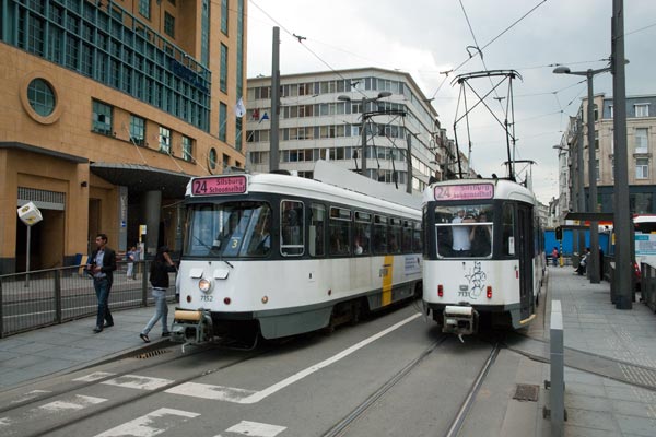Antwerp trams at Centraal Station