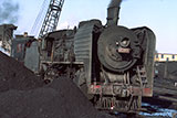 Clean steam locos at Qiqihar depot
