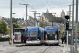 Trains and 'trams' at Caen, Normandy