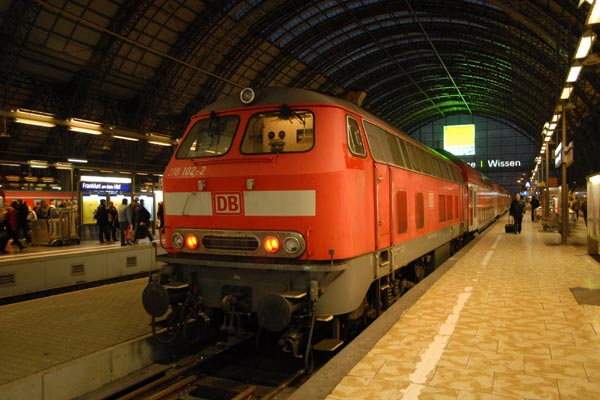 Evening trains at Frankfurt