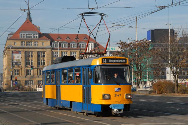 The large tram system at Leipzig