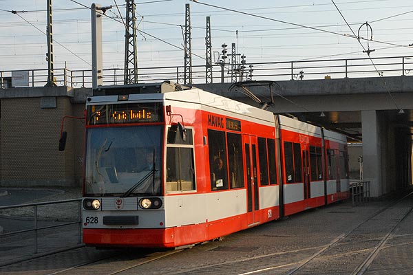 Trains and trams at Halle