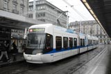 Zurich trams in pouring rain