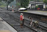 Colombo trains in monsoon rains
