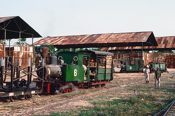 Steam locos at Sindanglaut Sugar Mill, Java
