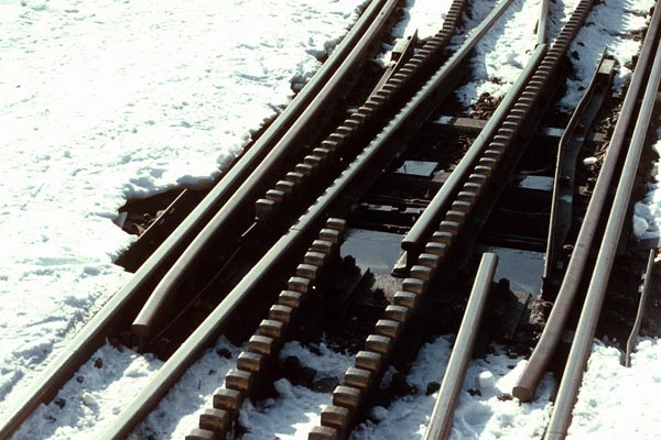 Wengeralpbahn (WAB) rack points at Jungfraujoch